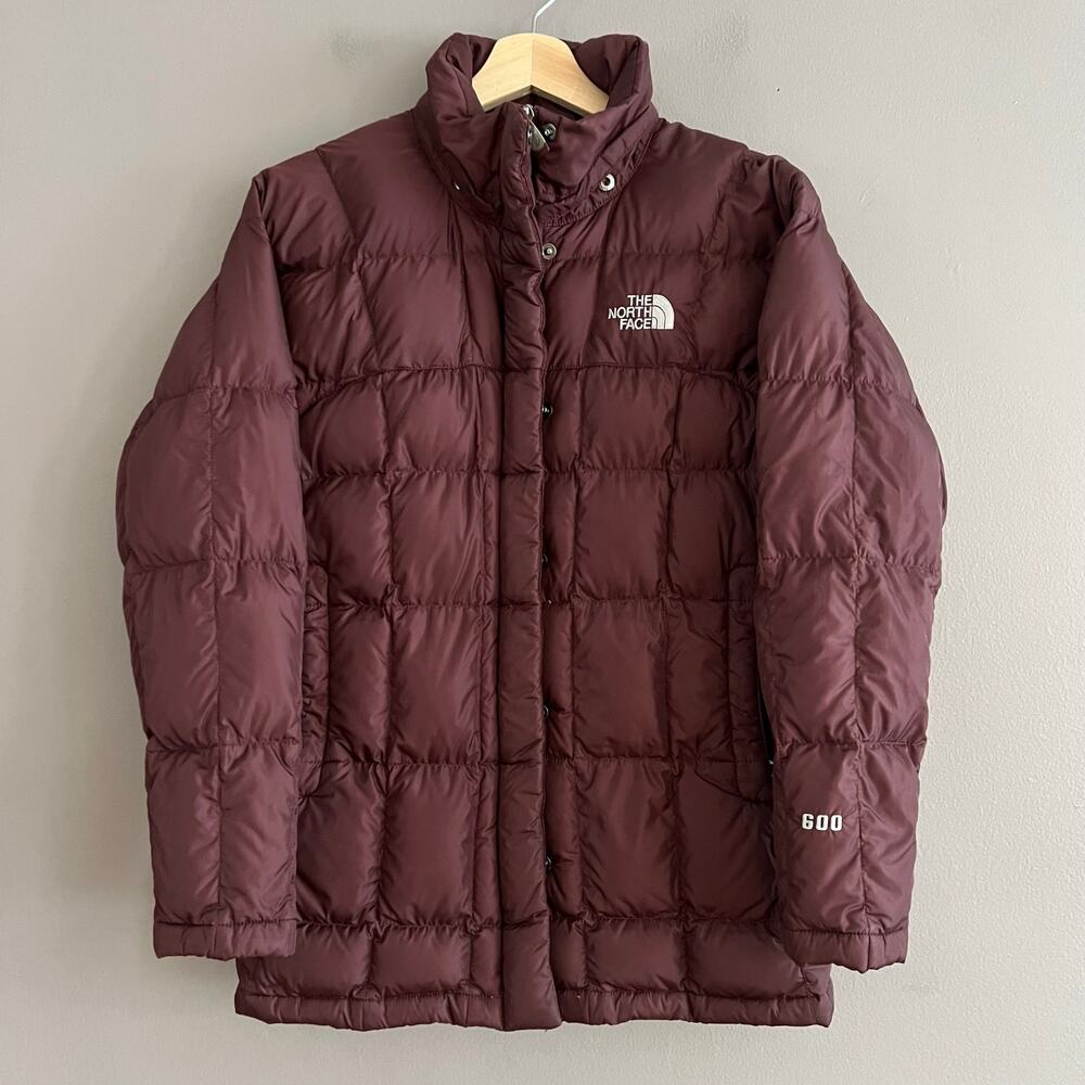 The North Face Womens XS 600 Fill Goose Down Puffer Jacket Burgundy Quilted